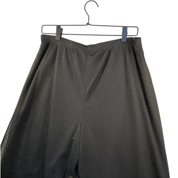 MSK Palazzo Pant Womens Large Black Wide Leg Sheer Overlay Evening Party Vtg 80s - Picture 5 of 13